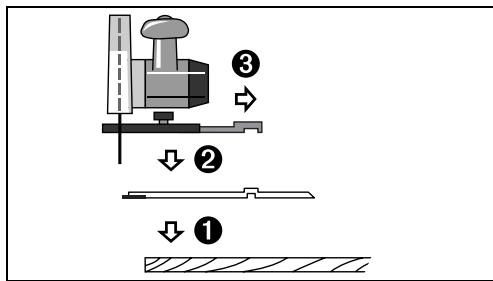 Technical diagram showing a mechanical assembly with numbered components and directional arrows indicating motion or flow.