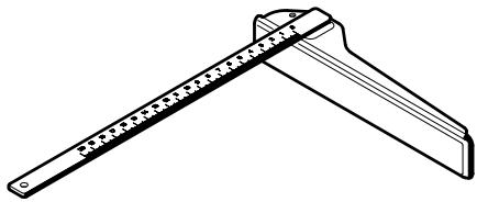Line drawing of a mechanical measuring tool with a fulcrum and scale (no text or symbols).