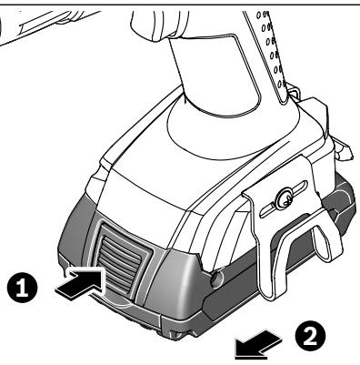Technical diagram of a mechanical device with numbered annotations indicating parts of the process.
