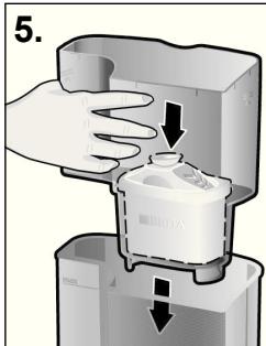 BOSCH TASSIMO TAS5542,  TASSIMO TAS5543 - Preparing and inserting BRITA MAXTRA filter cartridge - 1
