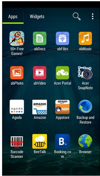ACER Z520 - The Application (Apps) menu - 1