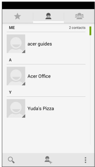 ACER Z520 - Managing your contacts - 1