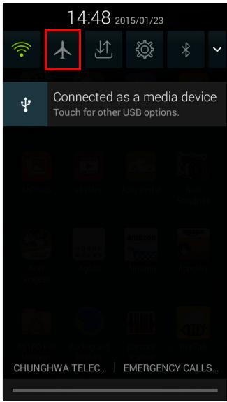 ACER Z520 - Turning Airplane mode on or off - 1