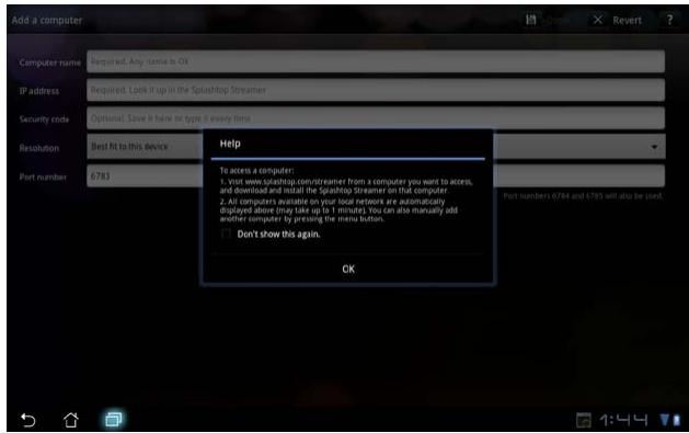 ASUS EEE PAD TRANSFORMER PRIME TF201 - Tap on OK to continue. - 1