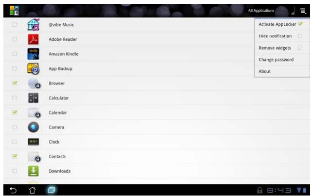 ASUS EEE PAD TRANSFORMER PRIME TF201 - To use App Locker: - 2