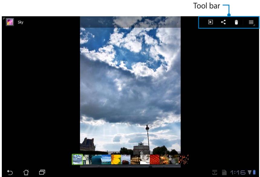 ASUS EEE PAD TRANSFORMER PRIME TF201 - Sharing, deleting, and editing images - 1