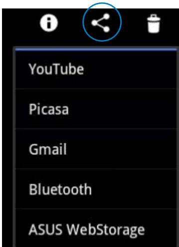 ASUS EEE PAD TRANSFORMER PRIME TF201 - Sharing, and deleting albums - 2