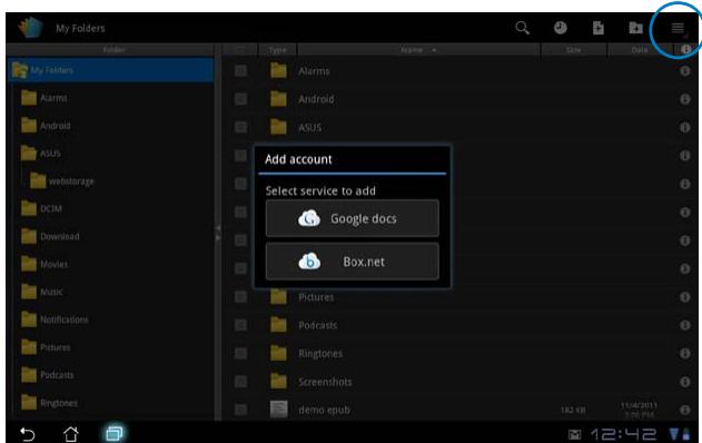 ASUS EEE PAD TRANSFORMER PRIME TF201 - Adding Accounts - 1