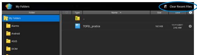 ASUS EEE PAD TRANSFORMER PRIME TF201 - Recent Files - 1