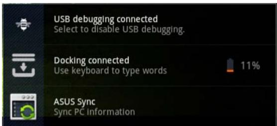 ASUS EEE PAD TRANSFORMER PRIME TF201 - Notification Panels - 1