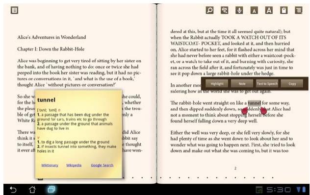 ASUS EEE PAD TRANSFORMER PRIME TF201 - Making notes on your eBooks - 1