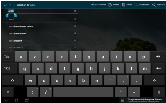 ASUS TF300T-1Q028A - Saisie, insertion, sélection et copie de texte - 3