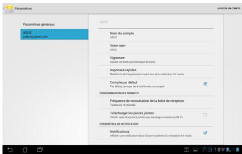 ASUS TF300T-1Q028A - Pour ajouter un compte E-mail : - 2