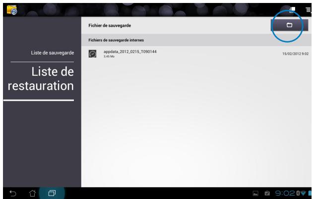 ASUS TF300T-1Q028A - Pour restaurer une application : - 1