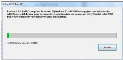 ASUS TF300T-1Q028A - Pour installer et configurer le logiciel ASUS Pad PC Suite (sur votre ordinateur) : - 1