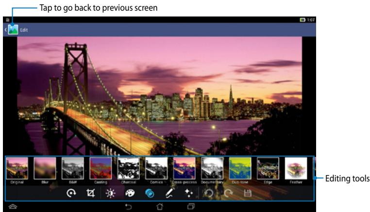 ASUS ME102A-1A018A MEMOPAD, ME102A-1B016A - To edit an image: - 1