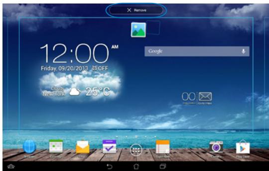 ASUS ME102A-1A018A MEMOPAD, ME102A-1B016A - Removing an app from the Home Screen - 1