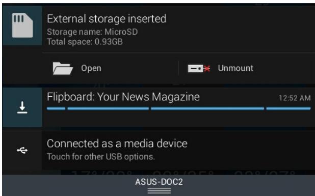 ASUS MEMO PAD 10 ME102A-1A018A - Notification panel - 1