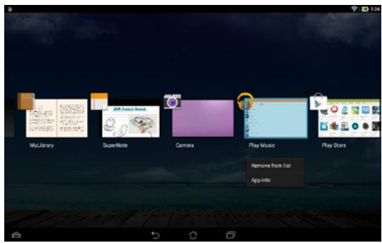 ASUS MEMO PAD 10 ME102A-1A018A - Viewing apps under the Recents screen - 2