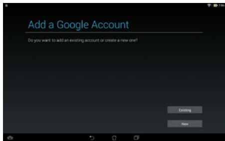 ASUS MEMO PAD 10 ME102A-1A018A - Setting up a Gmail account - 1