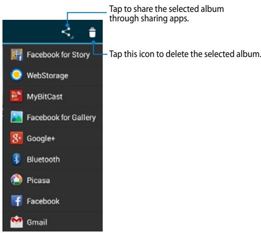 ASUS MEMO PAD 10 ME102A-1A018A - Sharing and deleting albums - 2