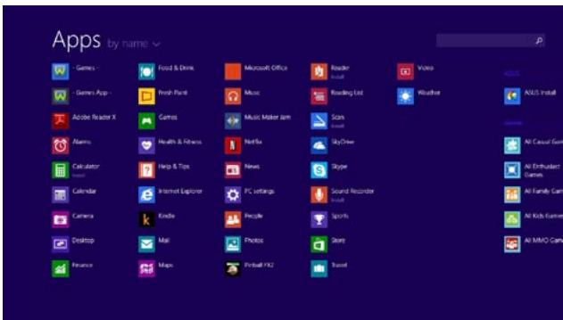 ASUS TRANSFORMER BOOK T100TA-DK002H,  TRANSFORMER BOOK T100TA-DK005H,  TRANSFORMER BOOK T100TA-DK003P,  TRANSFORMER BOOK T100TA-DK007P,  TRANSFORMER BOOK T100TA-DK007H - Accessing the Apps screen - 1