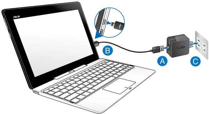 ASUS TRANSFORMER BOOK T100TA-DK002H,  TRANSFORMER BOOK T100TA-DK005H,  TRANSFORMER BOOK T100TA-DK003P,  TRANSFORMER BOOK T100TA-DK007P,  TRANSFORMER BOOK T100TA-DK007H - Charging your Notebook PC - 2