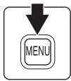 NIKON COOLPIX S1000PJ - Press the MENU button on the camera in projector mode. - 1