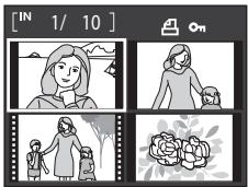 NIKON COOLPIX S1000PJ - Viewing Multiple Pictures: Thumbnail Playback - 1