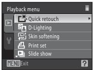 NIKON COOLPIX S1000PJ - Displaying the Playback Menu - 7