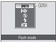 NIKON COOLPIX S1000PJ - Press the multi selector ▲ or ▼ to choose the desired flash mode and press the Ⓞ button. - 1