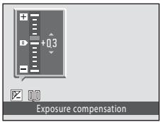 NIKON COOLPIX S1000PJ - Press the multi selector ▲ or ▼ to adjust exposure and press the ⓄK button. - 1