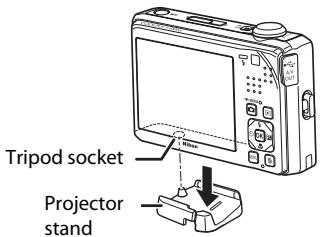 NIKON COOLPIX S1000PJ - Place the camera. - 1