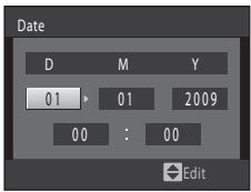 NIKON COOLPIX S1000PJ - Edit the date and time. - 1