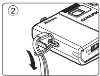 NIKON COOLPIX S1000PJ - Attaching the Camera Strap - 2