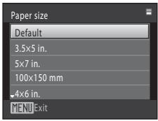 NIKON COOLPIX S1000PJ - Choose the desired paper size and press the Ⓞ button. - 1