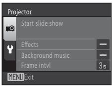 NIKON COOLPIX S1000PJ - Displaying the Projector Settings Menu - 3