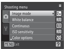 NIKON COOLPIX S1000PJ - Press the MENU button to display the menu screen. - 2