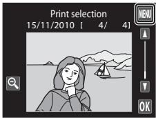 NIKON COOLPIX S1100PJ - When the Print selection screen is displayed, tap MENU. - 1