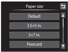 NIKON COOLPIX S1100PJ - Tap the desired paper size. - 1