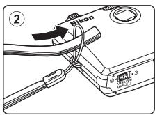 NIKON COOLPIX S1100PJ - Attaching the Camera Strap - 2