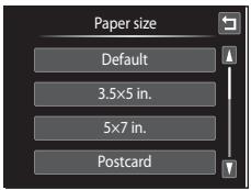 NIKON COOLPIX S1100PJ - Tap the desired paper size. - 1