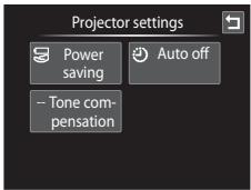 NIKON COOLPIX S1100PJ - Operating the Projector Settings Menu - 3