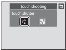 NIKON COOLPIX S1100PJ - Tapping the Monitor to Release the Shutter (Touch Shutter) - 2