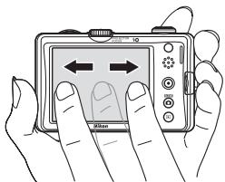 NIKON COOLPIX S1100PJ - Drag your finger across the touch panel and remove it from the touch panel. - 1