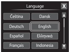NIKON COOLPIX S1100PJ - Tap the desired language. - 1