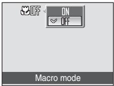 OFF ON OFF Macro mode