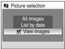 Picture selection All images List by date ✓ View images