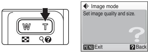 Image mode Set image quality and size. MENU Exit ? Back