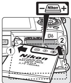 NIKON COOLPIX S52C - Inserting the Battery into the Camera - 2
